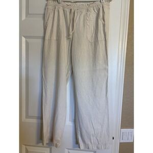 Cali 1850 Los Angeles Wide Leg Linen Pants, Oatmeal, Large
